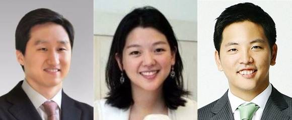 ▲정기선 현대중공업 부사장(왼쪽부터), 조연주 한솔케미칼 부사장, 박세창 금호아시아나그룹 사장
