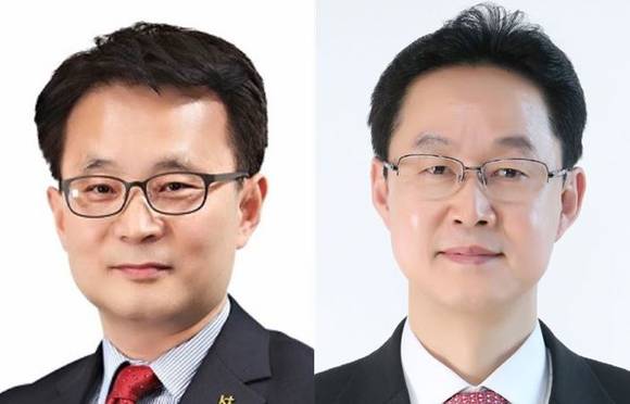 ▲이대산 KT에스테이트 신임사장 내정자(왼쪽)와 김철수 KTH 신임 사장 내정자 / 사진=KT