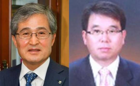 ▲홍재은 농협생명 대표이사 내정자와 이구찬 농협캐피탈 대표이사 내정자