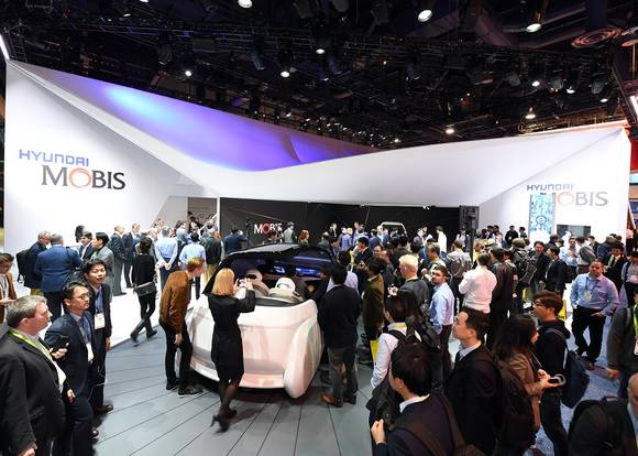 ▲‘CES 2019’의 현대모비스 전시관 전경 / 사진=현대모비스