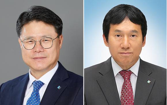 ▲IBK기업은행이 하반기 정기인사를 단행했다고 16일 밝혔다. 이번 정기인사를 통해 선임된 김윤기 부행장(왼쪽)과 김재홍 부행장(오른쪽).(사진제공=IBK기업은행)