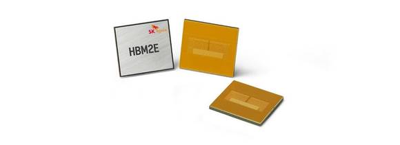 ▲SK하이닉스가 개발한 업계 최고속 HBM2E D램 / 사진=SK하이닉스