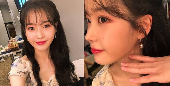 ▲아이유가 제이에스티나의 주얼리를 착용한 셀카를 공개했다. (사진출처=아이유 인스타그램, 사진제공=제이에스티나)