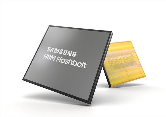 ▲삼성전자 3세대 16GB HBM2E D램 ‘플래시볼트’ / 사진=삼성전자