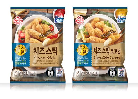 ▲오뚜기에서 새롭게 선보이는 ‘오즈키친 치즈스틱’ 2종 모습.(사진제공=오뚜기)