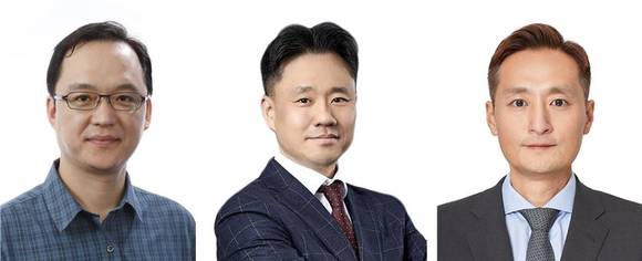 ▲(왼쪽부터) 노영진 NW개발본부장, 안병규 서비스영업본부장, 인치범 커뮤니케이션실장