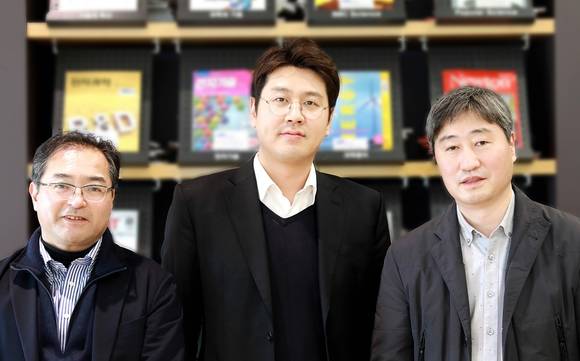 ▲차세대 전고체전지 혁신기술을 개발한 유이치 프린아이하라 프린서플 엔지니어(교신저자, 왼쪽부터), 이용건 프린서플 리서처(1저자), 임동민 마스터(교신저자) / 사진=삼성전자