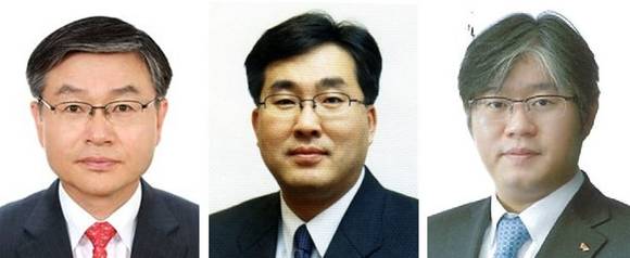 ▲(왼쪽부터) 이혁주 LG유플러스 CFO, 윤경근 KT 재무실장, 윤풍영 SK텔레콤 코퍼레이트1센터장