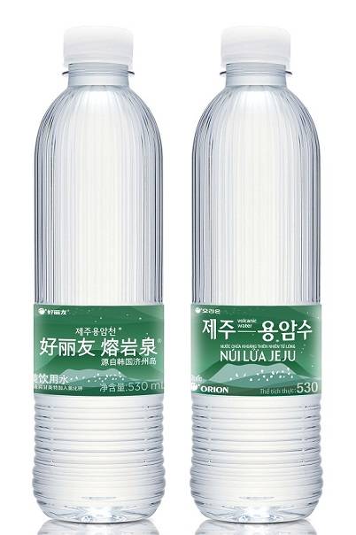 ▲오리온이 중국과 베트남에서 선보이는 ‘제주용암수’ 제품 이미지.(사진출처=오리온)