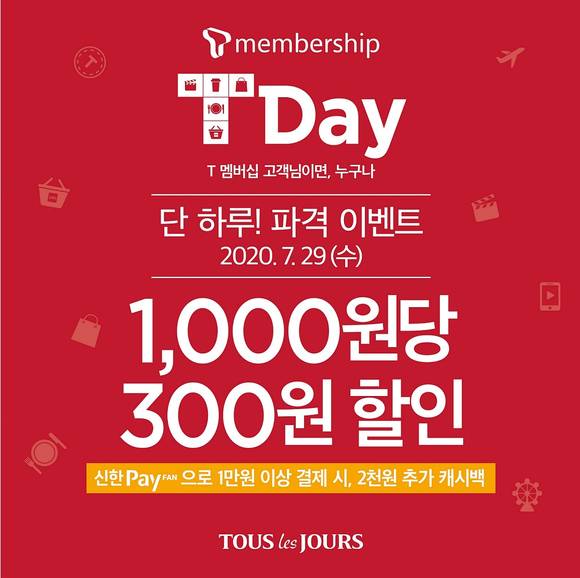 ▲뚜레쥬르가 SKT T멤버십 고객을 대상으로 '티데이 프로모션'을 진행한다 / 사진=CJ푸드빌