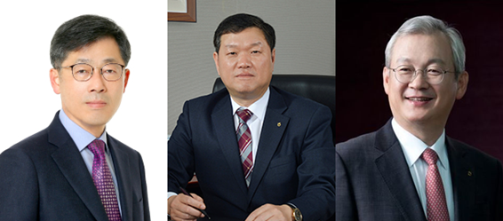 ▲(왼쪽부터) 하형수 남해화학 대표, 이병각 농우바이오 대표, 정영채 NH투자증권 대표