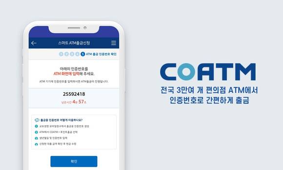 ▲쿠콘의 COATM API를 이용하면 전국 3만여갸 편의점 ATM에서 현금을 손쉽게 출금할 수 있다. / 사진=쿠콘