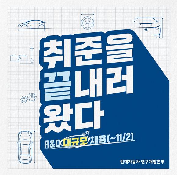 ▲현대자동차 연구개발부 신입 공채 포스터 / 사진=현대자동차