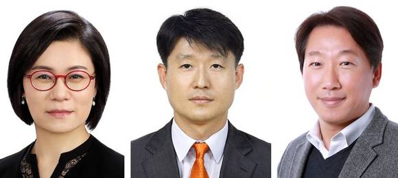 ▲(왼쪽부터) 김희연 전무, 이진규 전무, 이현우 전무 / 사진=LG디스플레이