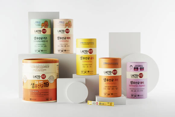 ▲'생애주기별 맞춤형 유산균'이라는 브랜드 슬로건 아래 개발된 락토핏 제품 라인업 / 사진=종근당건강