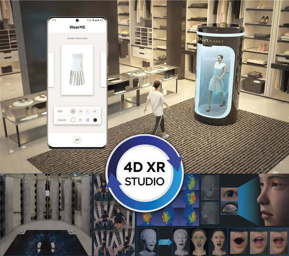 ▲250대의 카메라를 활용해 3D 스캐닝을 통한 실감 아바타 생성과 VR·AR 콘텐츠 제작이 가능한 ‘플럭스플래닛’의 솔루션 / 사진=삼성전자