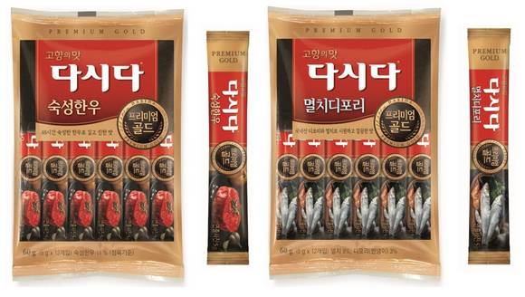 ▲CJ제일제당의 ‘다시다 프리미엄 골드’ 2종 / 사진=CJ제일제당