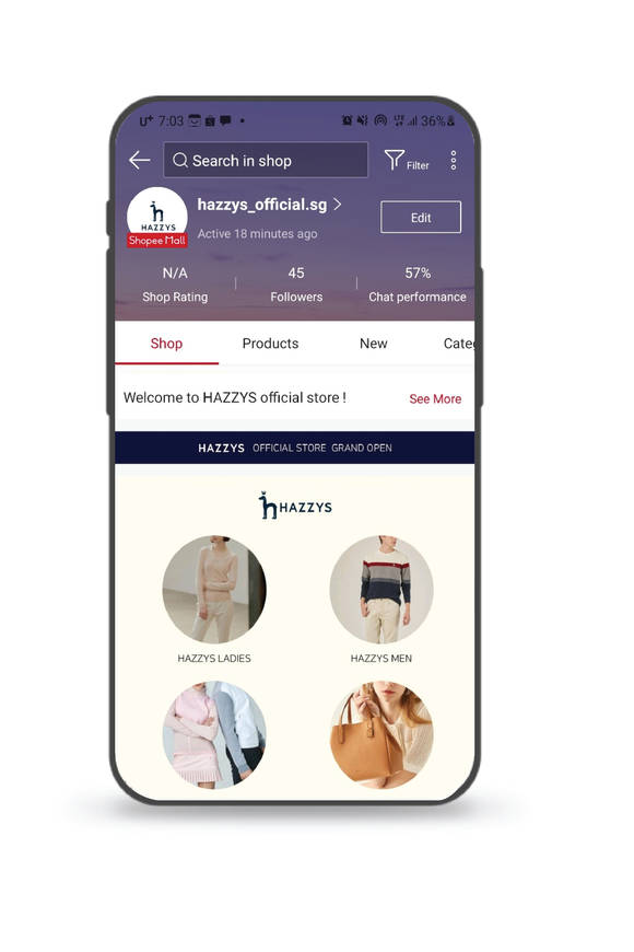 ▲LF 헤지스가 ‘쇼피(Shopee)’ 싱가포르에 공식 브랜드몰을 출범했다. / 사진=LF