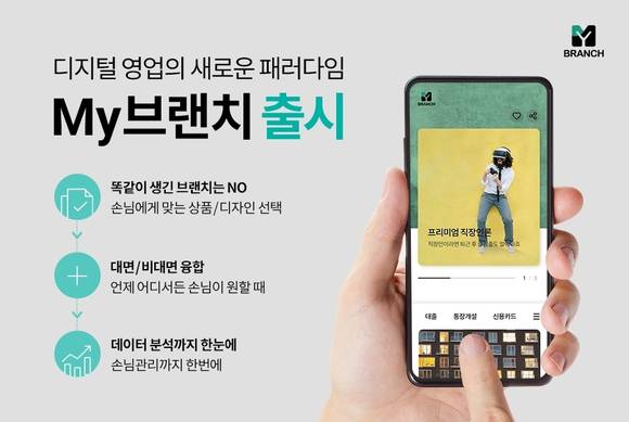 ▲하나은행이 1인 디지털 영업점 '마이(My)브랜치' 서비스를 출시했다. / 하나은행