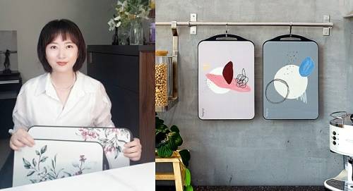 ▲칼집이나 흡집에 강하고 수분을 흡수하지 않아 세균 걱정을 덜 수 있는 엘라다이닝의 TPU 항균도마 / 사진=엘라다이닝