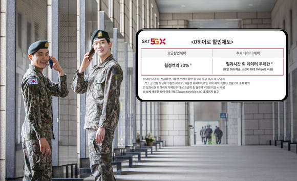 ▲SK텔레콤은 10월 1일부터 군인 고객을 대상으로 추가 혜택을 제공하는 ‘0히어로 할인제도’를 시행한다. / 사진=SK텔레콤