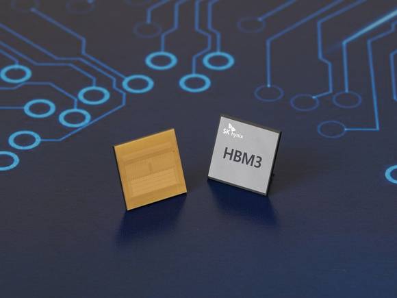 ▲SK하이닉스가 업계 최초로 개발한 HBM3 D램 / 사진=SK하이닉스