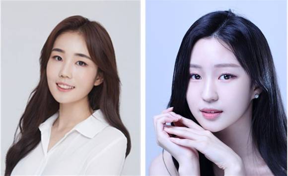 ▲‘2021 SBO 연예인 야구대회’ 20일 2경기 시구자 박진아씨(왼쪽)와 21일 1경기 시구자 임민수씨 / 사진=한국연예인야구협회