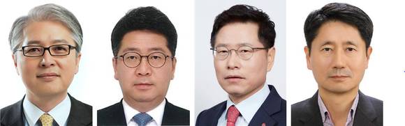 ▲(왼쪽부터) 권봉석 ㈜LG COO 부회장, 하범종 ㈜LG CFO 겸 경영지원부문장 사장, 이동언 S&I코퍼레이션 CEO 부사장, 김인석 LG스포츠 CEO 부사장 / 사진=㈜LG