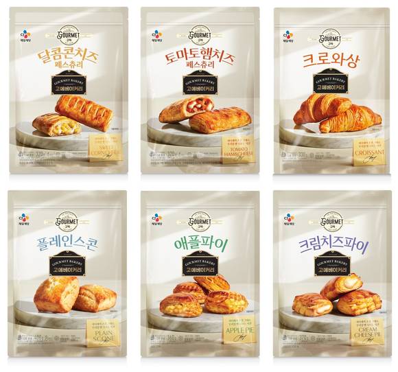 ▲고메 베이커리 리뉴얼 제품 4종 및 신제품 2종 이미지 / 사진=CJ제일제당