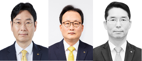 ▲(왼쪽부터)이창권 KB국민카드 대표 후보, 이환주 KB생명보험 대표 후보, 허상철 KB저축은행 대표 후보 / 사진=KB금융지주