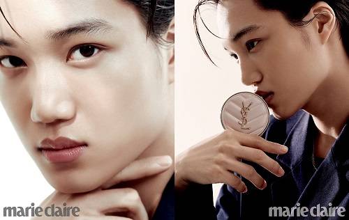 ▲엑소 카이와 꾸뛰르 코스메틱 브랜드 ‘입생로랑 뷰티(YSL Beauty)’가 함께 한 뷰티 화보가 공개됐다. / 사진=입생로랑 뷰티 (YSL Beauty), 마리끌레르