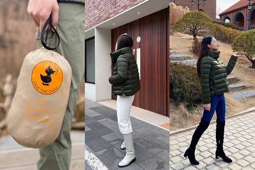 ▲세이브더덕(SAVE THE DUCK)이 겨울과 봄 사이, 간절기를 대비한 경량 패딩을 선보이며 인플루언서들의 다양한 스타일링을 공개했다. / 사진=인플루언서 HSH, RARO97, 유지니, HSH, 깜썰, 스윗제니