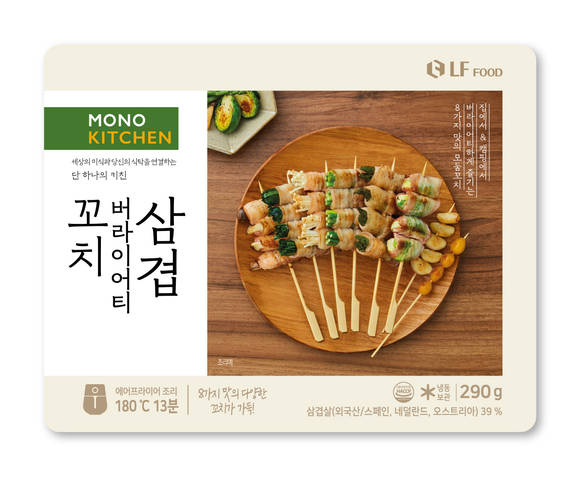 ▲LF푸드 모노키친 ‘삼겹 버라이어티 꼬치’ 제품 / 사진=LF푸드