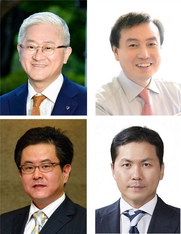▲(왼쪽 위부터 시계방향으로) 서경배 아모레퍼시픽 회장, 차석용 LG생활건강 부회장, 윤상현 한국콜마 부회장, 채동석 애경산업 부회장