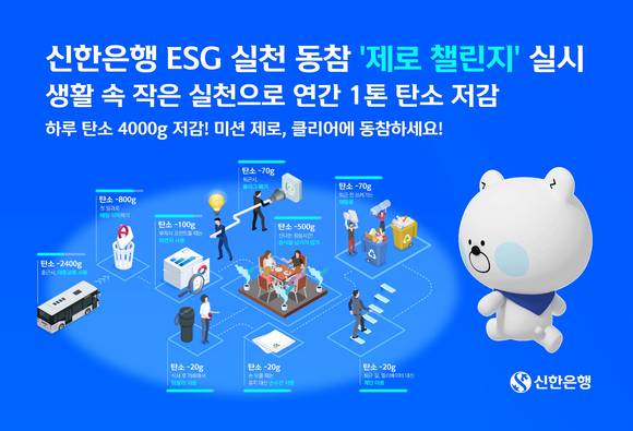 ▲신한은행이 ‘신한은행(行) 하다! 제로 챌린지’를 실시한다. / 사진=신한은행