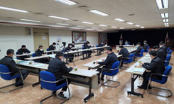 ▲7일 부영그룹 강당에서 안전보건관리 간담회가 진행되고 있다. / 사진=부영그룹