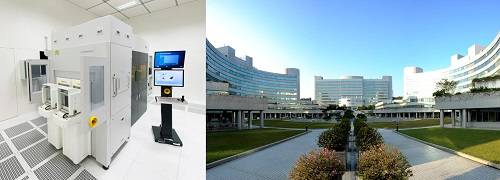 사진: ▲(왼쪽부터)EVG의 LITHOSCALE® 마스크리스 노광 리소그래피 설비 및 ITRI 대만 본사 전경