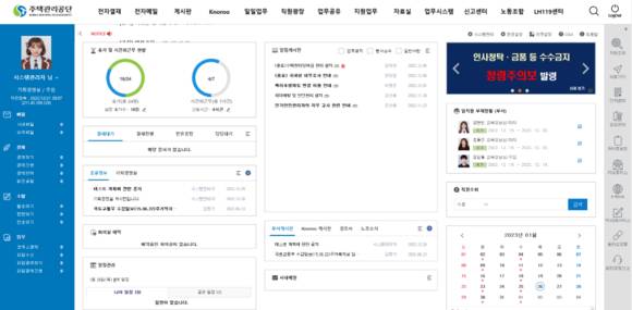 ▲주택관리공단 그룹웨어 시스템 화면 / 사진=나눔기술