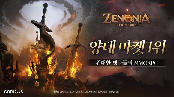 ▲양대 마켓 인기 게임 1위를 달성한 MMORPG ‘제노니아’ / 사진=컴투스홀딩스