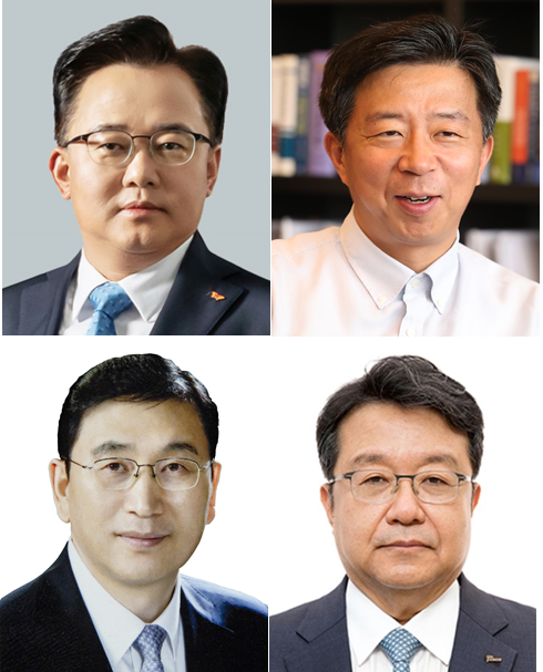 ▲(왼쪽 위부터 시계방향으로) 시공능력평가 상위 10개 건설사 CEO 중 상반기 보수 톱4에 오른 박경일 SK에코플랜트 대표, 임병용 GS건설 대표, 한성희 포스코이앤씨 대표, 윤영준 현대건설 대표 박경일 SK에코플랜트 대표, 건설사 CEO 연봉 신흥 강자