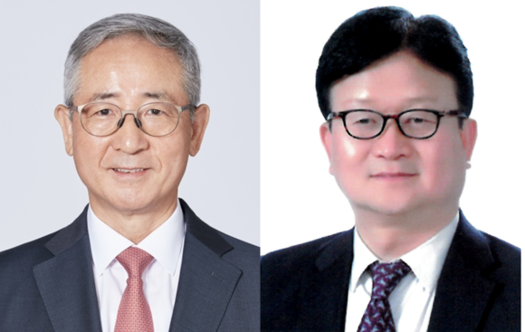 ▲태영건설 각자대표에 선임된 최금락 부회장(왼쪽)과 최진국 사장 / 사진=태영건설