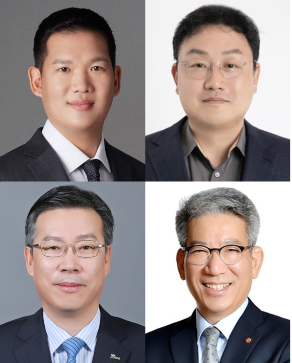 ▲(윗줄 왼쪽부터 시계방향으로) 허윤홍 GS건설 대표, 서영재 DL이앤씨 대표 내정자, 허병훈 신세계건설 대표 내정자, 전중선 포스코이앤씨 대표