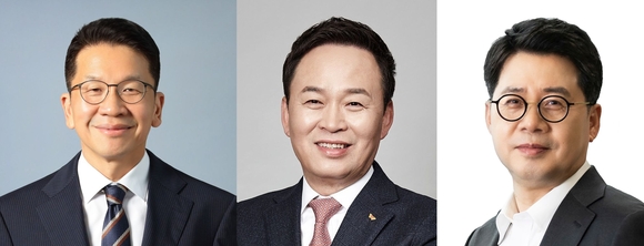 ▲(왼쪽부터) 최창원 수펙스추구협의회 의장, 장용호 SK㈜ CEO, 박상규 SK이노베이션 CEO / 사진=SK그룹 SK CEO들 “환경변화 선제 대응해 ‘밸류업’ 박차”