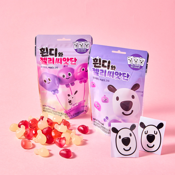 ▲흰디와 젤리씨앗단 젤리 상품 / 사진=현대백화점 현대백화점 흰디, BGF리테일과 젤리 출시…캐릭터 사업 영토 확장