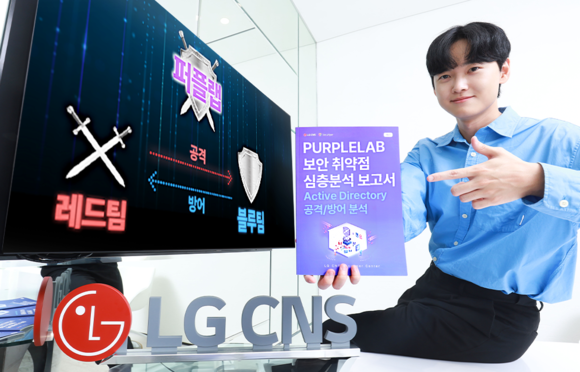 ▲LG CNS 보안솔루션사업부 직원이 보안 취약점 심층분석 보고서를 소개하고 있다. / 사진= LG CNS LG CNS, 액티브 디렉터리 취약점 분석한 보안 심층 보고서 첫 발간