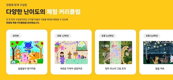 ▲아트봉봉은 자녀의 연령에 맞게 난이도를 선택해 즐거운 디지털미술 수업을 보장한다고 밝혔다. / 자료=아트봉봉 아트봉봉, 웹사이트 리뉴얼 오픈…“개인 맞춤형 체험클래스 선보여”