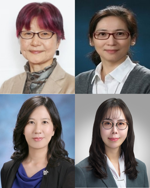 ▲신한금융지주 여성 사외이사. (왼쪽 위부터 시계방향으로) 김조설 이사, 송성주 이사, 전묘상 후보, 윤재원 이사