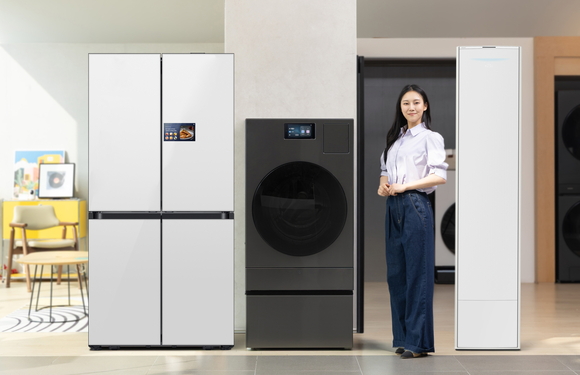 ▲삼성전자 'AI 가전 3대장'인 에어컨∙냉장고∙세탁기 제품 이미지 / 사진=삼성전자 삼성전자 AI 가전 3대장 상반기 판매 급증
