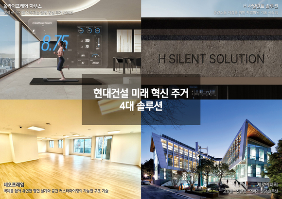 ▲현대건설 미래 혁신 주거 4대 솔루션 이미지 / 사진=현대건설 현대건설, 미래 성장 전략 ‘H-Road’ 발표…주거 ‘4대 솔루션’ 이행 박차