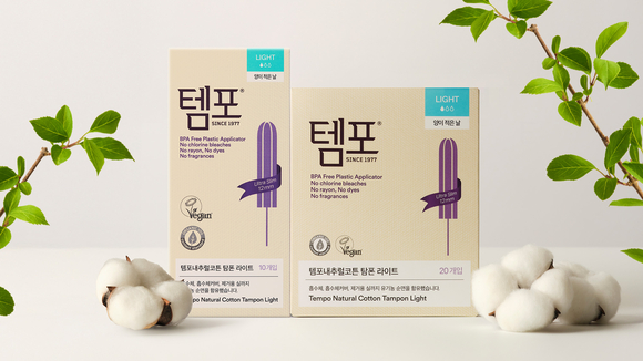 ▲템포 내추럴코튼 탐폰 라이트 / 사진=동아제약 동아제약, 템포 내추럴코튼 탐폰 라이트 출시